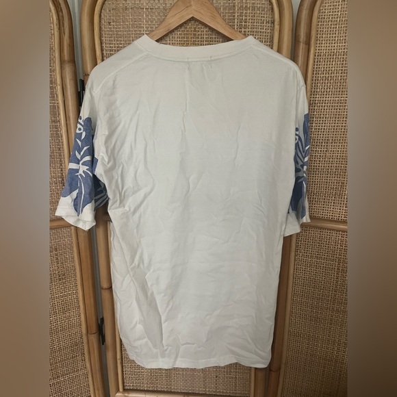 Free People The Bureau Hibiscus Oversized Tee Blue - Picture 8 of 9